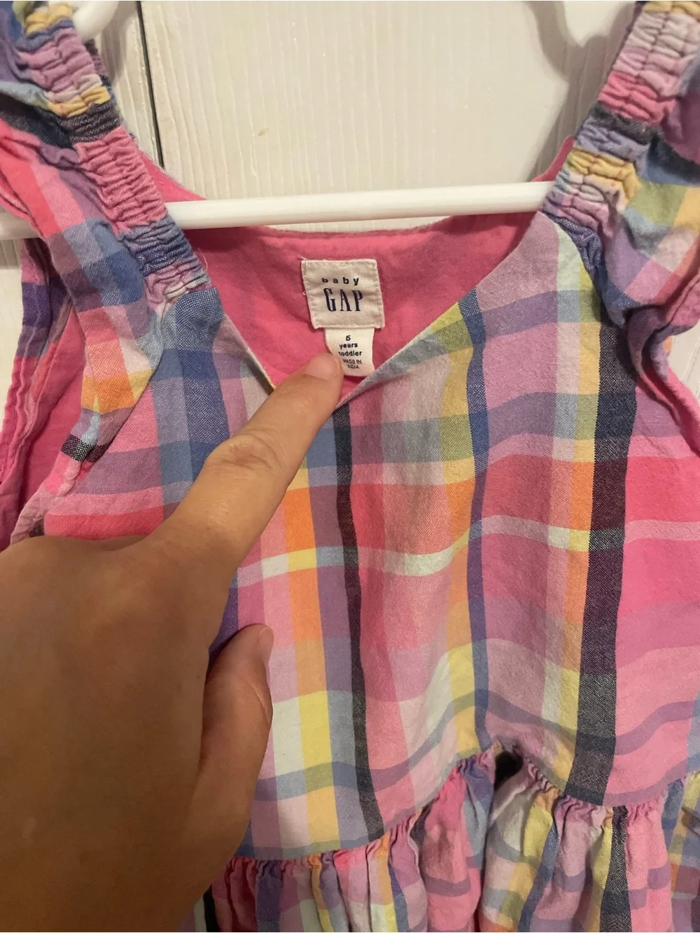GAP Pink Plaid Sundress with Multicolor Stripes